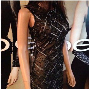 Bebe Dress Size Large Sequined EUC